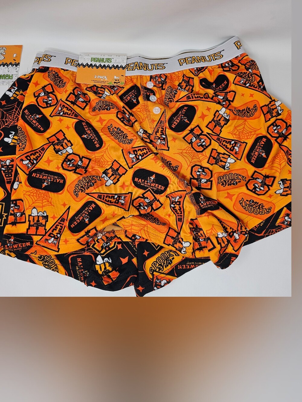 Peanuts NWT 2 Pack Halloween Boxer Shorts Size Large